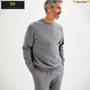 TEK GEAR Men’s Large Gray Ultra Soft Fleece Crewneck Sweatshirt NWT
